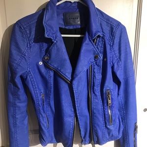 BlankNYC Blue Leather Jacket XS